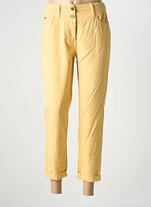 Jeans coupe droite jaune C'EST BEAU LA VIE pour femme