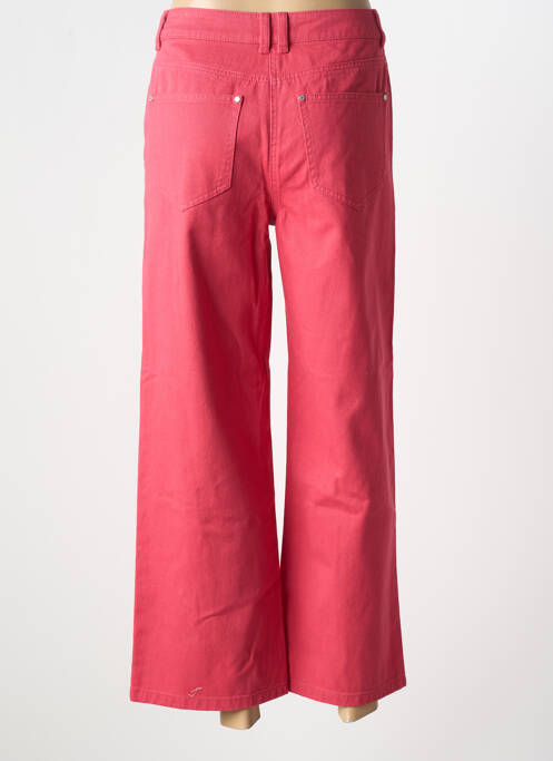 Jeans coupe large stretch taille haute rose C'EST BEAU LA VIE femme