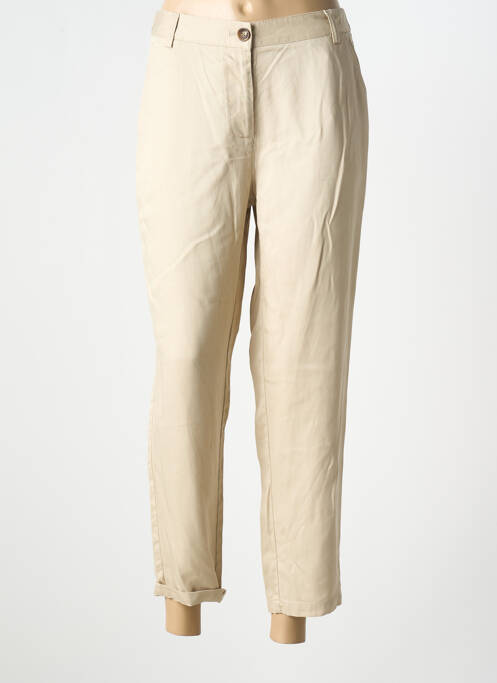 Pantalon chino tissage popeline taille normale beige C'EST BEAU LA VIE femme