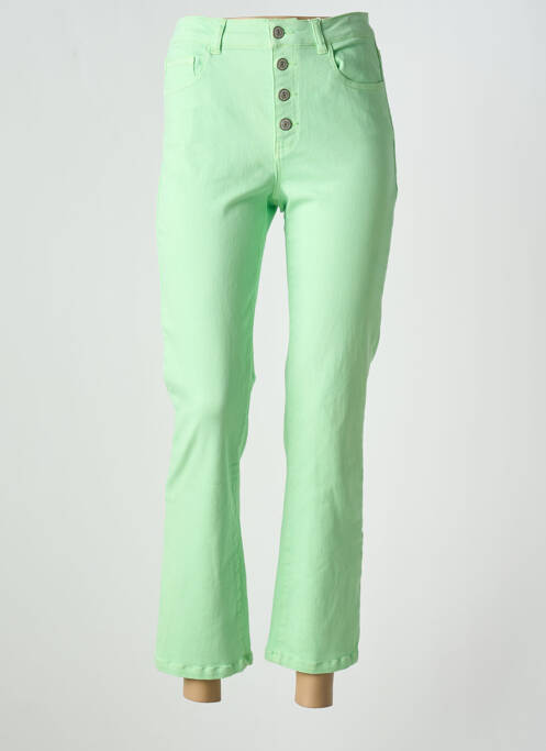 Jeans coupe droite vert C'EST BEAU LA VIE pour femme