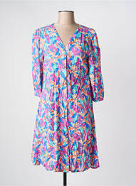 Robe mi-longue manches 3/4 manches 3/4 bleu JULIE GUERLANDE femme