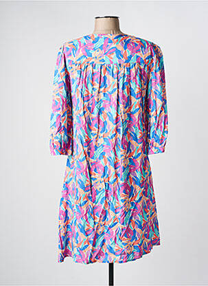 Robe mi-longue manches 3/4 manches 3/4 bleu JULIE GUERLANDE femme