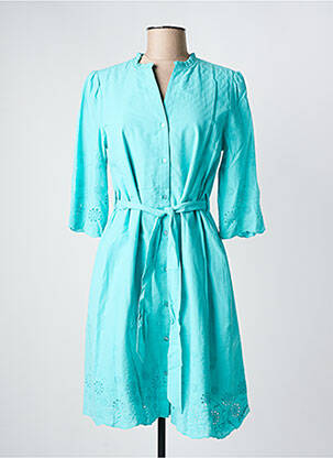 Robe mi-longue manches 3/4 manches 3/4 bleu JULIE GUERLANDE femme