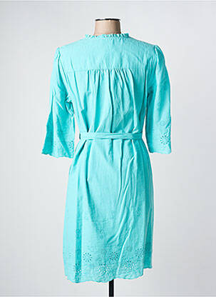 Robe mi-longue manches 3/4 manches 3/4 bleu JULIE GUERLANDE femme