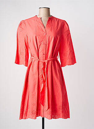 Robe mi-longue manches 3/4 manches 3/4 orange JULIE GUERLANDE femme