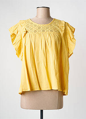 Top manches courtes manches courtes jaune C'EST BEAU LA VIE femme