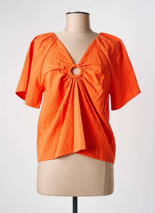 Top orange C'EST BEAU LA VIE pour femme