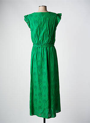 Robe longue manches courtes manches courtes vert C'EST BEAU LA VIE femme