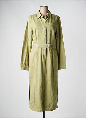 Robe mi-longue manches longues manches longues vert C'EST BEAU LA VIE femme