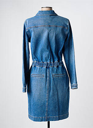 Robe mi-longue manches longues manches longues bleu C'EST BEAU LA VIE femme