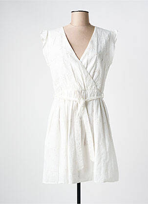 Robe mi-longue manches courtes manches courtes blanc C'EST BEAU LA VIE femme