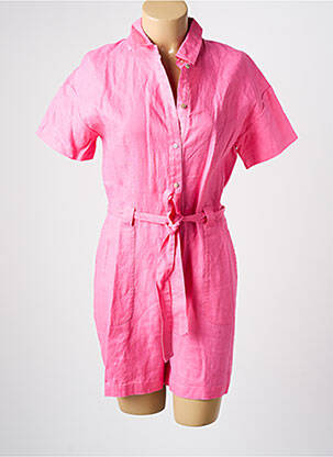 Combishort tissage popeline manches courtes rose C'EST BEAU LA VIE femme