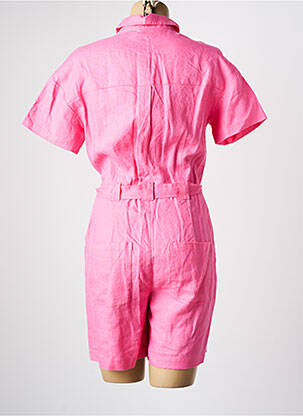 Combishort tissage popeline manches courtes rose C'EST BEAU LA VIE femme