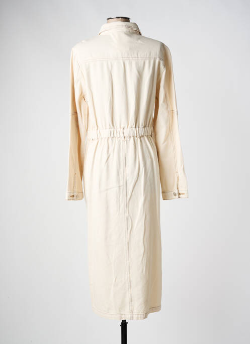 Robe mi-longue manches longues manches longues beige C'EST BEAU LA VIE femme