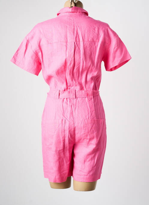 Combishort tissage popeline manches courtes rose C'EST BEAU LA VIE femme