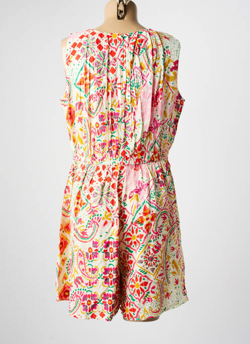 Combishort tissage popeline sans manche orange C'EST BEAU LA VIE femme