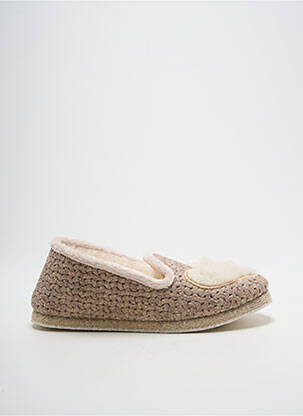 Chaussons/pantoufles bout rond talon plat jusqu'à 3cm beige RONDINAUD femme