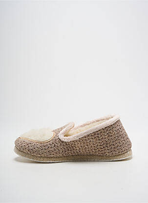 Chaussons/pantoufles bout rond talon plat jusqu'à 3cm beige RONDINAUD femme