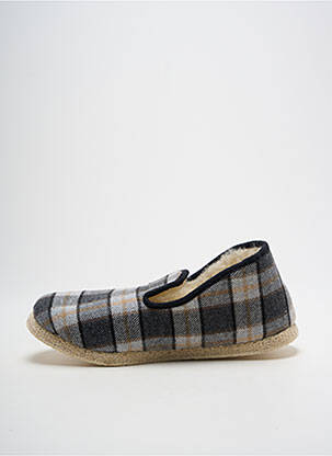 Chaussons/pantoufles impression bout rond gris RONDINAUD homme