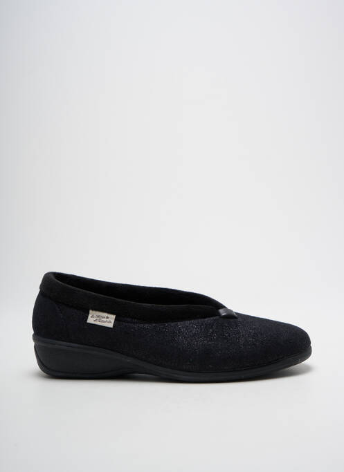 Chaussons/pantoufles bout rond talon plat jusqu'à 3cm noir LA MAISON DE L'ESPADRILLE femme
