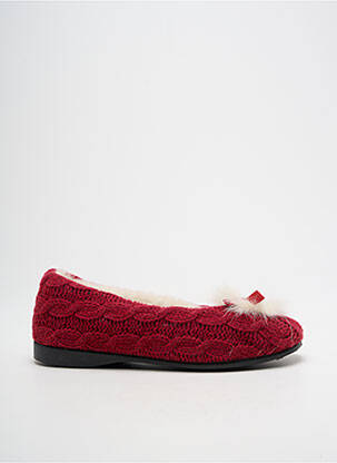 Chaussons/pantoufles bout rond talon plat jusqu'à 3cm rouge RONDINAUD femme