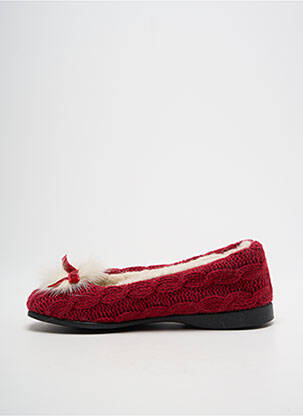 Chaussons/pantoufles bout rond talon plat jusqu'à 3cm rouge RONDINAUD femme