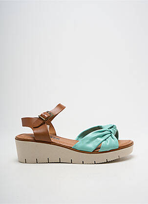 Sandales/nu pieds matière lisse talon de 4 à 6cm bleu COTEMER femme