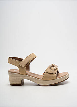 Sandales/nu pieds semi compensé talon de 4 à 6cm beige REMONTE femme