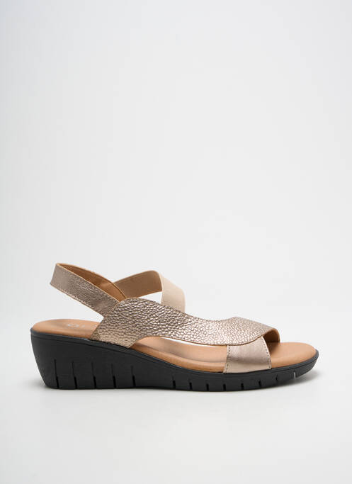 Sandales/nu pieds tissage satiné talon de 4 à 6cm or ARIMA femme