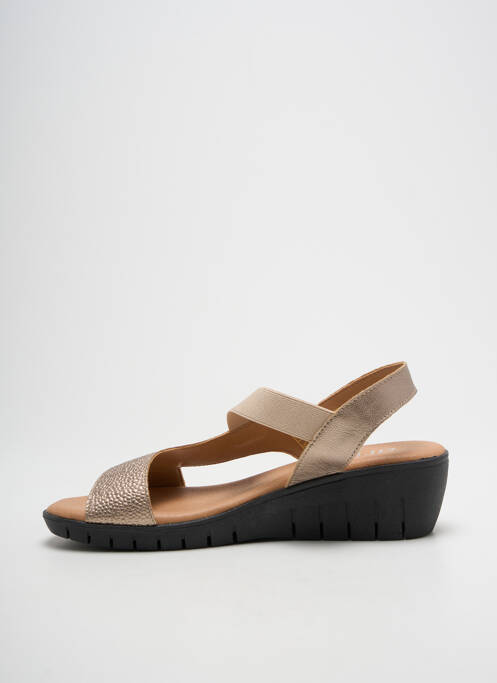 Sandales/nu pieds tissage satiné talon de 4 à 6cm or ARIMA femme