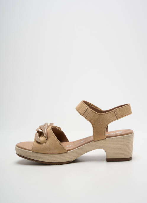 Sandales/nu pieds semi compensé talon de 4 à 6cm beige REMONTE femme