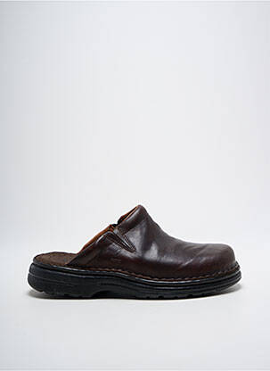 Mules/sabots tissage satiné bout rond marron ARIMA homme