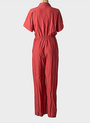 Combi-pantalon fermeture boutonnée sur le devant manches courtes orange YUKA femme