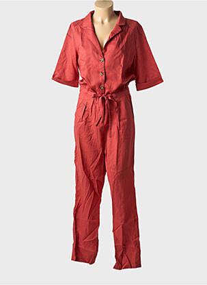 Combi-pantalon fermeture boutonnée sur le devant manches courtes orange GRACE & MILA femme