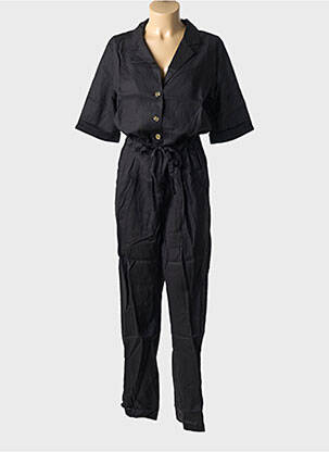 Combi-pantalon fermeture boutonnée sur le devant manches courtes noir GRACE & MILA femme