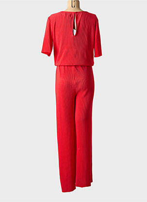 Combi-pantalon fermeture boutonnée au dos manches 3/4 rouge MINIMUM femme