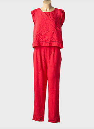 Combi-pantalon tissage crêpe manches courtes rouge VILA femme