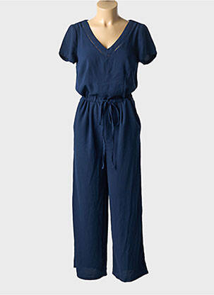 Combi-pantalon tissage crêpe manches courtes bleu VILA femme