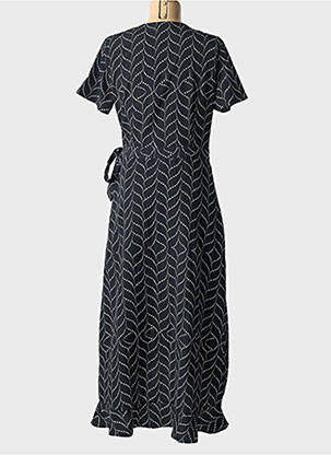 Robe longue imprimé fantaisie manches courtes noir MOLLY BRACKEN femme