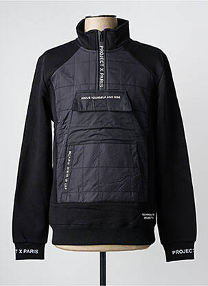 Sweat-shirt manches longues manches longues noir PROJECT X PARIS homme