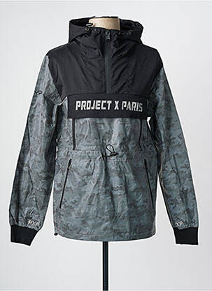 Parka manches longues a capuche noir PROJECT X PARIS homme