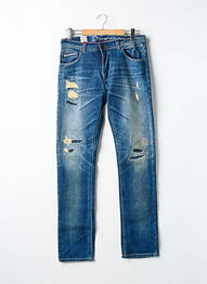 Jeans coupe slim fermeture boutonnée sur le devant taille basse bleu DONOVAN homme