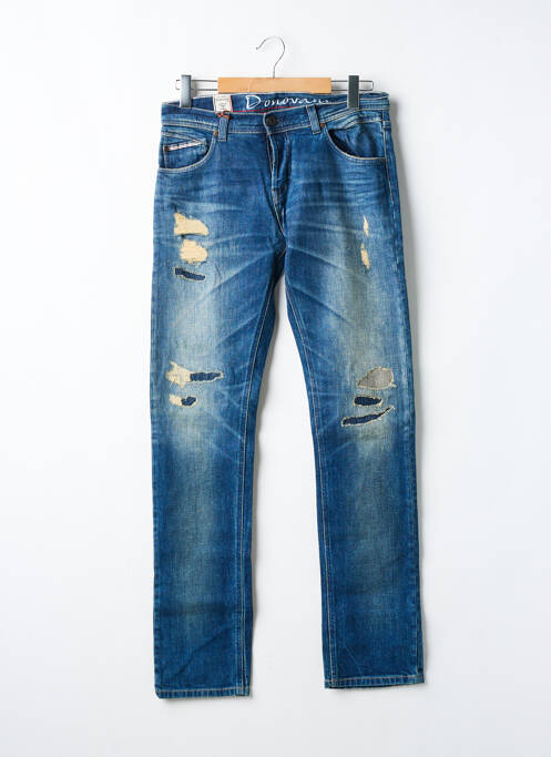 Jeans coupe slim fermeture boutonnée sur le devant taille basse bleu DONOVAN homme