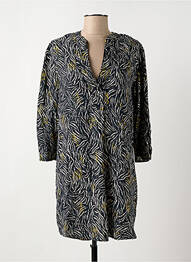 Robe mi-longue imprimé fantaisie manches longues noir TEDDY SMITH femme