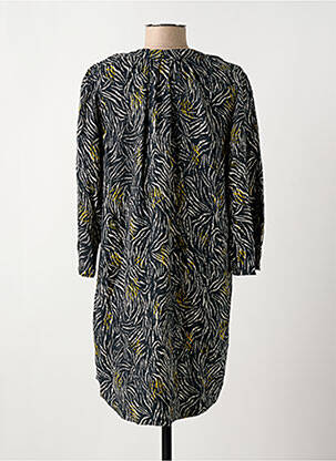Robe mi-longue imprimé fantaisie manches longues noir TEDDY SMITH femme