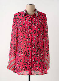 Chemisier tissage crêpe manches longues rose GUESS femme