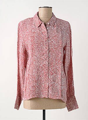 Chemisier tissage crêpe manches longues rouge MINIMUM femme
