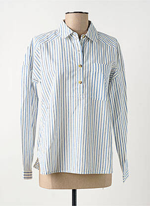 Blouse tissage popeline manches longues blanc LEON & HARPER femme