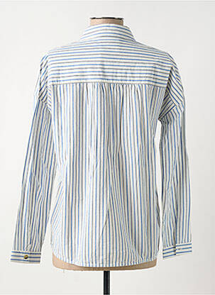 Blouse tissage popeline manches longues blanc LEON & HARPER femme