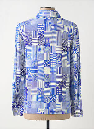 Chemisier imprimé fantaisie manches longues bleu BLEU TANGO femme